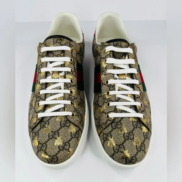 Gucci Ace Supreme Canvas Bees Sylvie Men GG Sneakers UK 12.5 - US 13 - EU 46.5 - Picture 6 of 13